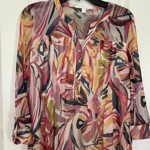 Juniper+Lime PL size Blouse with 3/4 in Sleeves